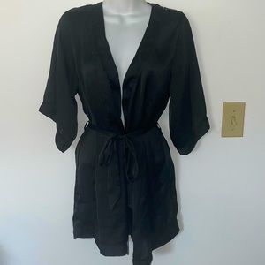 H&M Black Satin Robe